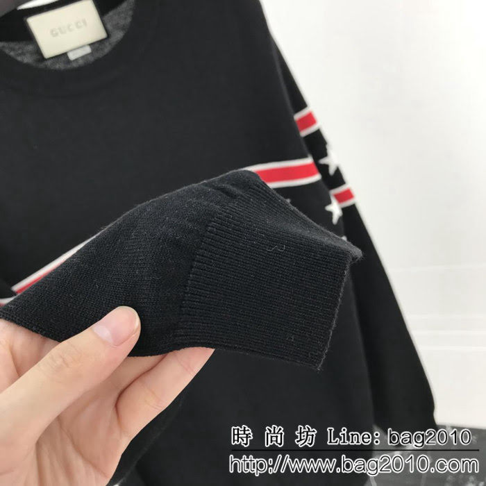 Gucci古奇 18SS秋冬新款 提花五星蜜蜂圖案 奴羊毛毛衣 柔軟舒適 可直接接觸皮膚穿 高版本情侶款 ydi2333